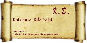 Kahlesz Dávid névjegykártya